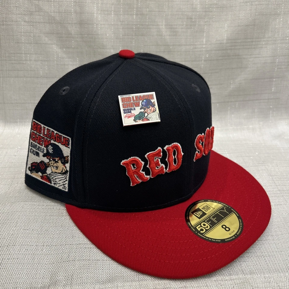 RARE New Era x Big League Chew Boston Red Sox Fitted Hat Size 8 With LE Pin - Image 1 of 4