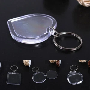 Photo Keyring Picture Frame Key Ring Key Tags Holder Transparent Blank Acrylic - Picture 1 of 31