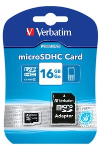 Verbatim Premium 16GB Class 10 Micro SD Card (SD Adapter Included) - Picture 1 of 1
