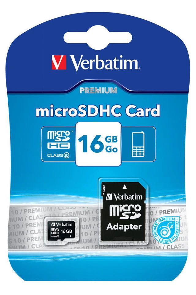 Verbatim Premium 16GB Class 10 Micro SD Card (SD Adapter Included)  - Image 1 of 1