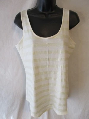 A.N.A. Camiseta sin mangas informal de poliéster talla marfil con lentejuelas SR $34 NUEVA Foto 1 de 4