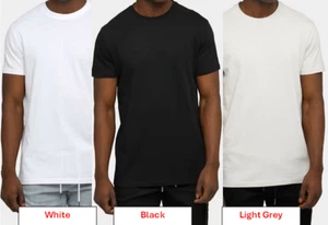 3 x Men's Tees Plain Blank Basic Premium T-Shirts - White, Black, Grey - Large - Picture 1 of 7