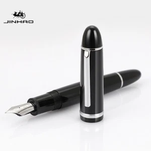 JinHao X159 Acryl schwarz Füllfederhalter Metallclip verlängerte Feder fein 0,5 mm #JPUS - Bild 1 von 9