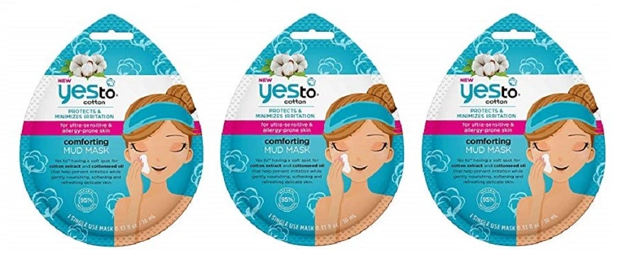 Yes To Cotton for Ultra Sensitive/Allergy Prone Skin Comforting Mud Mask (3 Pk) - Image 1 of 1