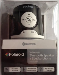 NEW Polaroid Rechargeable Wireless Bluetooth Speaker with Mic Black *FREE SHIP* - Picture 1 of 1