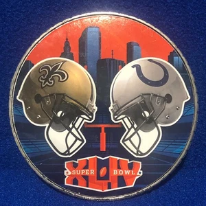 Moneda de plástico grande coleccionable Super Bowl XLIV Saints vs Colts Own the Moment - Imagen 1 de 4