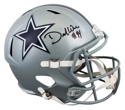 Casco Cowboys DeMarcus Ware Auténtico Firmado Tamaño Completo Velocidad Representante BAS Testigo Foto 1 de 3