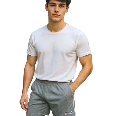 FILA athletic shorts Boy XL (18/20)gray+wht trim/elastic waist+drwstrng/leg logo - Изображение 1 из 4