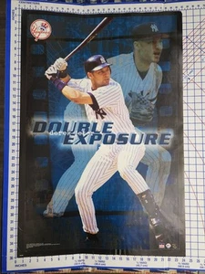 Poster 2001 Derek Jeter Doppia Esposizione Originale Vintage Starline Raro - Foto 1 di 3