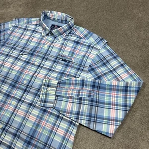Vineyard Vines Harbor Shirt Mens Large Performance Fishing Vented Blue Nylon - Picture 1 of 8