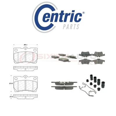 Centric Semi Metallic Brake Pads w Shim for 2003-2011 Saab 9-3 2.0L 2.8L L4 lx Foto 1 de 4
