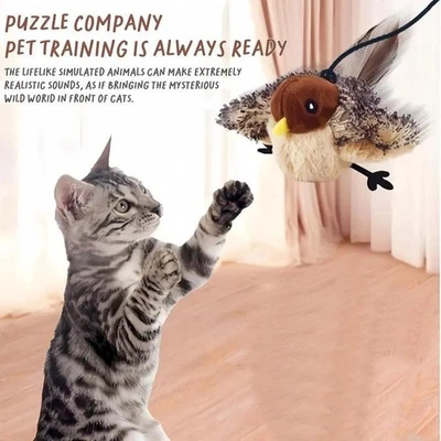 Pájaro de peluche activado por sonido, favorito de gatos y perros, recargable por USB Foto 1 de 4