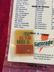 New Packaged 1959 Baseball All Star Game Program Cover Pin And Card - Picture 1 of 4