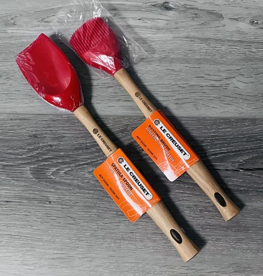 LE CREUSET Spatula SPOON and Basting BRUSH Revolution CHERRY RED New with Tags - Image 1 of 4