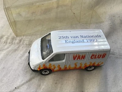 Matchbox MB60 Ford Transit Van Club 25th Van Nationals 1999 promoción sin caja Foto 1 de 3