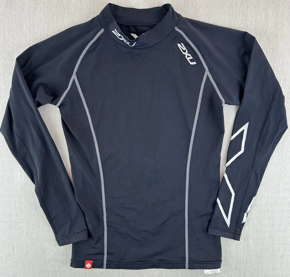 2XU рубашка женщин размер L черный длинным рукавом сжатия активный тренажерный зал верхний насмешливый шеи - Изображение 1 из 4