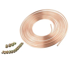 Useful Brake Line Tubing Steel Coil Copper Roll&Fittings 1/4 Anti-rust - Picture 1 of 12