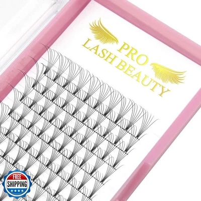 Premade Fans Eyelash Extensions Short Stem 6D-D-0.10-18 Premade Volume Eyelas - Image 1 of 4