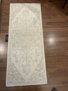 Ralph Lauren "Percy" elfenbein beige handgetufteter Teppich 2'x5' - Bild 1 von 9