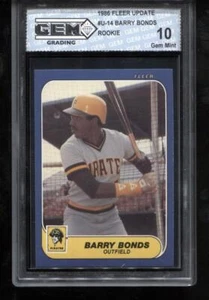 Barry Bonds RC 1986 Fleer Update #U-14 Rookie GEM MINT 10 - Picture 1 of 2