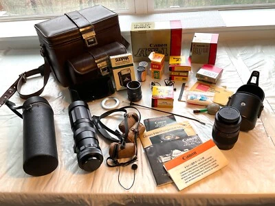 Cámara fotográfica vintage Canon AT-1 SLR 35 mm paquete completo Foto 1 de 4