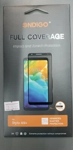 Black Full Tape Tempered Glass Full Coverage Screen Protector LG Stylo 4/4+ - Picture 1 of 3
