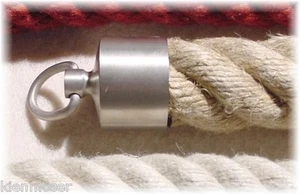 SEILENDKAPPE 30mm Messing MATT VERNICKELT Treppenseil, Handlaufseil, Absperrseil - Bild 1 von 2