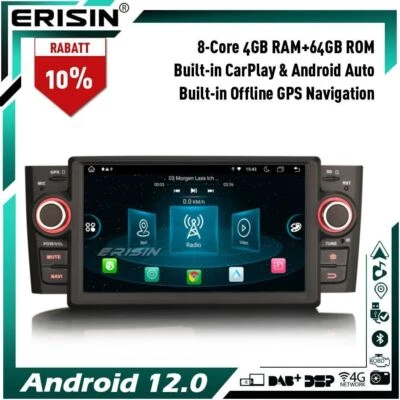 64GB 8-Kern Android 13 GPS Autoradio Navi DAB+CarPlay GPS für Fiat Punto Linea - Bild 1 von 4
