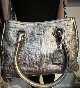 Cole Haan platinum Metallic Pebble leather Handbag Purse with Strap - Picture 1 of 19