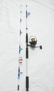 12' 2PC Nite Stick Catfish Spinning Combo Blue /12+1 BB Spin Reel - Picture 1 of 12