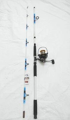 12' 2PC Nite Stick Catfish Spinning Combo Blue /12+1 BB Spin Reel - Image 1 of 4