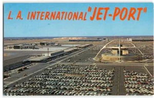 Los Angeles International Airport JET-PORT Western Airlines Postcard 1960s - Picture 1 of 2