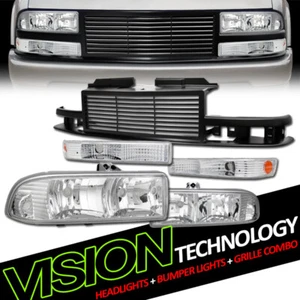 Chrome Headlights K2+Signal Am Ks+Matte Horizontal Grille For 98-04 S10/Blazer - Bild 1 von 2