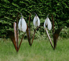 Metal Snowdrop Garden Ornament Sculpture Art - Handmade Recycled Metal Flower 