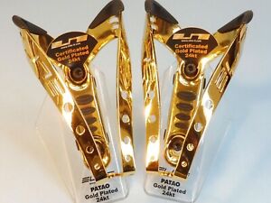 2 - Elite Patao 66 mm  Gold Plated  bottle cages   -  NOS L'eroica