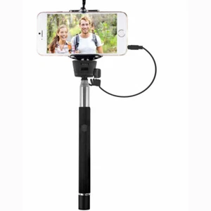 Palo selfie extensible con cable incorporado con obturador para teléfonos iPhone Samsung Android - Imagen 1 de 3