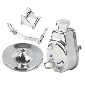 For SBC Chevy Saginaw Style Power Steering Pump & Single Groove Pulley & Bracket - Picture 1 of 12