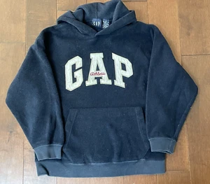 Vintage 90s GAP Athletic Unisex Youth Fleece Hoodie Sweatshirt-Navy Blue Youth M - Picture 1 of 7