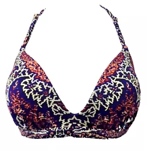 Athleta Aqualuxe Bikini Top M Strappy Back Removable Padded Cups Purple Paradise - Picture 1 of 8