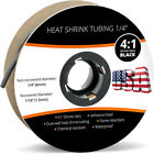 5/10Ft 4:1 Ratio Heat Shrink Tubing Marine Grade Adhesive Glue Lined Tubes Black