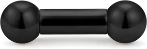 PA Ring Internally Threaded Straight Barbell 8G 12mm Black Bar 316L Surgical Sta - Picture 1 of 3