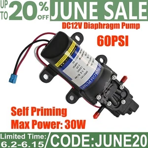 60PSI 12V Water Pump High Pressure Marine Boat Self Priming Mirco Diaphragm Pump - Picture 1 of 12
