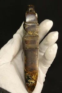Chinese Liangzhu Culture Jade 5.8“ Lightning Bolt & Sacred Ancestor Offering # 6 - Picture 1 of 7