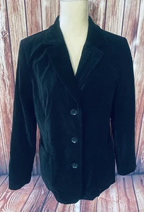 Blazer Mujer Mediano Denim & Co. Negro Microgamuza Textura Botón Frontal Suave  - Imagen 1 de 10