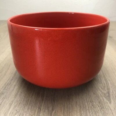 Vintage Red Ceramic Bowl MCM Retro Large Serving Fruit EUC - image 1 of 4