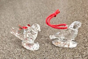 WATERFORD CRYSTAL BIRD ORNAMENTS 1996 AND 1998 - Picture 1 of 6