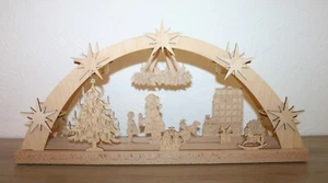 Erzgebirge Schwibbogen, Original Straco Weihnachtsbogen für 5 Teelichter, in OVP - Bild 1 von 3
