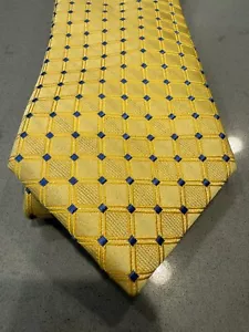 Tommy Hilfiger Herren-Krawatte gelb blau gestreift Seidenmischung neu mit Etikett - Bild 1 von 4