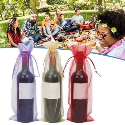 30 Pack Organza Wine Bottle Gift Bags w/ Drawstring For Wedding Party Favour New - Image 1 of 4