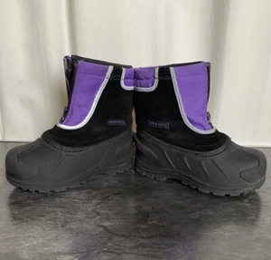 Itasca Kids Winter Snow Buster Boots Toddler 13 Purple Black Leather Shoes Water - Picture 1 of 12